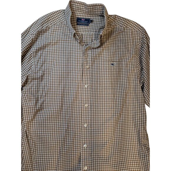 Vineyard Vines Men Checkered Plaid Woven Soft Button Down Dress Shirt Sz L - Picture 5 of 8